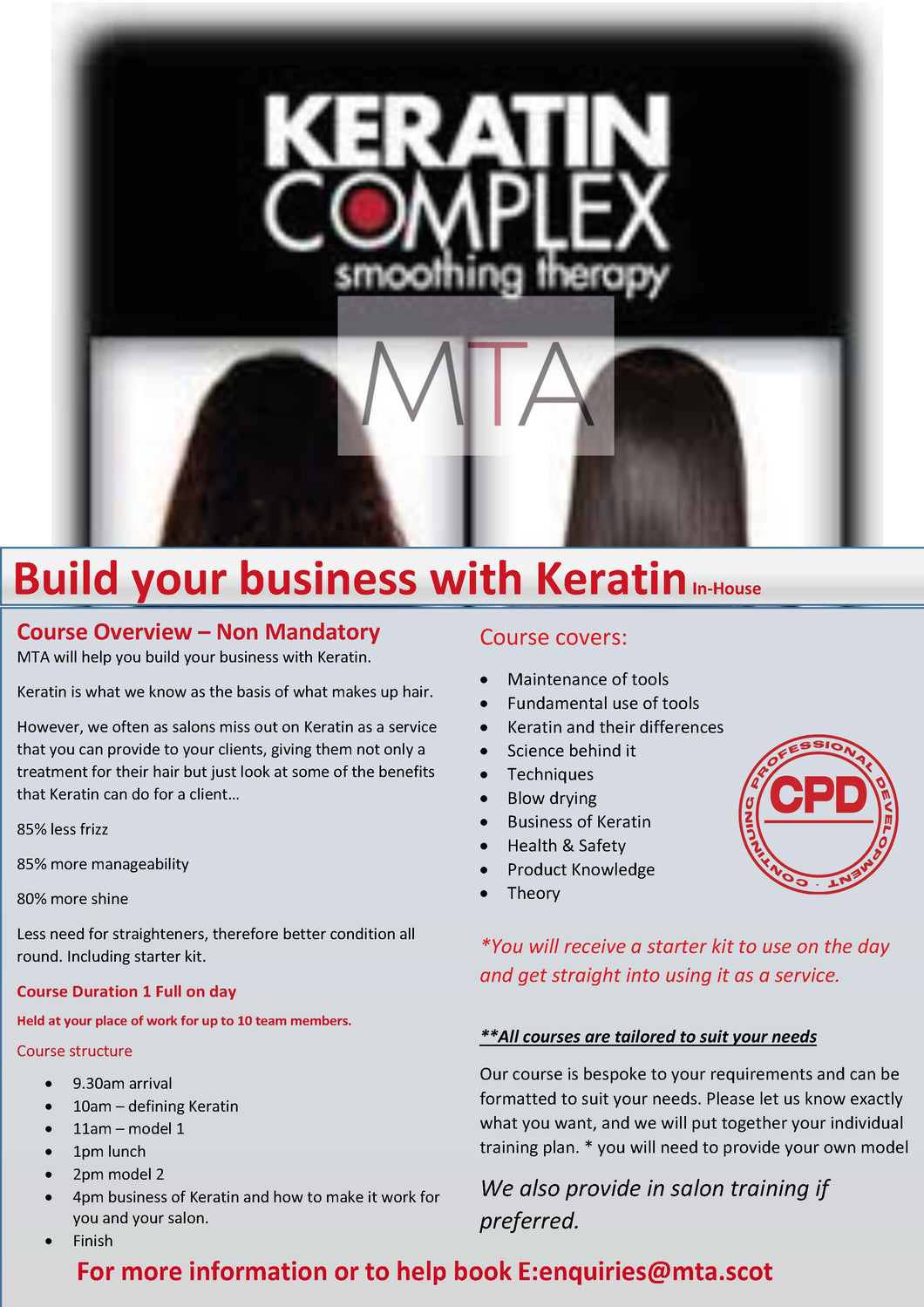 Build your business with Keratin - Learn how to add on an extra £50+ to a CBD service. In-salon day.